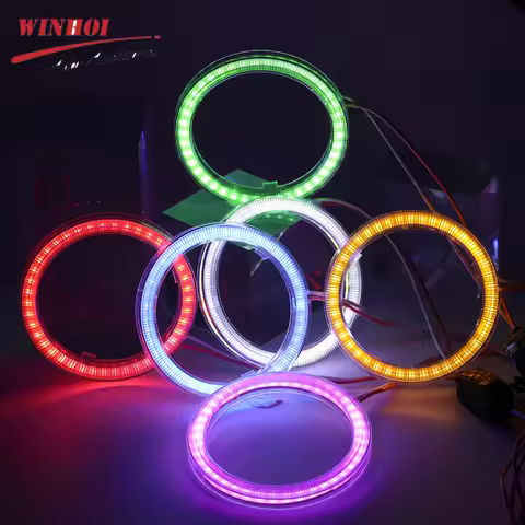 Led Angel Eyes White Red Blue Yellow Moto Halo Ring Light Angel's Eye Headlamp DRL Daytime Running L