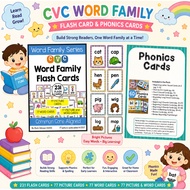 CVC WORD FAMILY FLASH CARD & PHONICS CARDS PRINTABLE