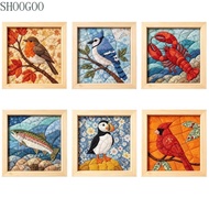 SHOOGOO Fabric Mosaics Kit, Handmade Cut Cloth Kinusaiga Fabric Art Kit, Relaxing No-Sew Design Mult