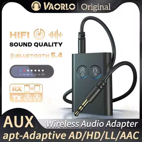 2 in 1 aptX Bluetooth Audio Receiver Transmitter aptX-Adaptive AD/HD/LL AAC 3.5MM AUX HiFi Music Mul