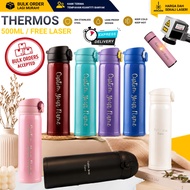AJ 207 Thermos Bottle Engrave Laser Nama Hari Guru  Birthday / Hadiah Gift/ sport  / Vacuum Flask Mu