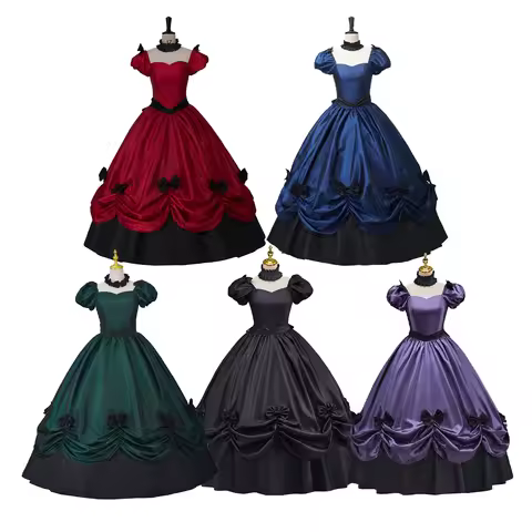 Medieval Women Renaissance Rococo Blue Gothic Victorian Dress Southern Belle Girl Victorian Period B