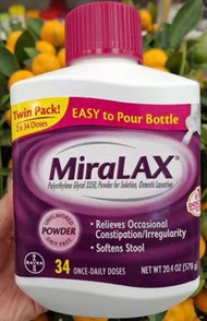 美國Miralax Softens Stool軟化大便秘粉末衝劑578g