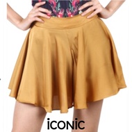 iCONiC GOLD Sneak Skirt SHORTS #5306 กระโปรงกางเกง สีเหลืองทอง ผ้าไหมซาติน กางเกงผญ เกงเกงขาสั้น กาง