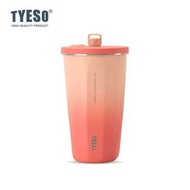 TYESO泰碩新款不銹鋼咖啡杯冰霸保溫車載吸管杯真空大容量水瓶子