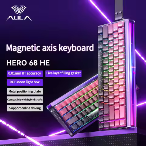 AULA HERO 68 HE 60% Wired Gaming Keyboard Magnetic Axis Adjustable Start Keyboard Fast Trigger Mode