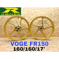 Sport Rim  VOGE FR150 New RAPIDO 502 160/160/17' VOGE FR150 Gold Free Tubeless Head Accessories Moto