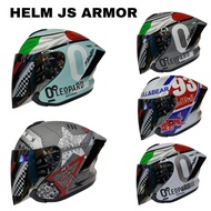 JS Armor Half Face Helmet Leopard Red Bull star Motif motorcycle spoiler 3D visor Already iridium si