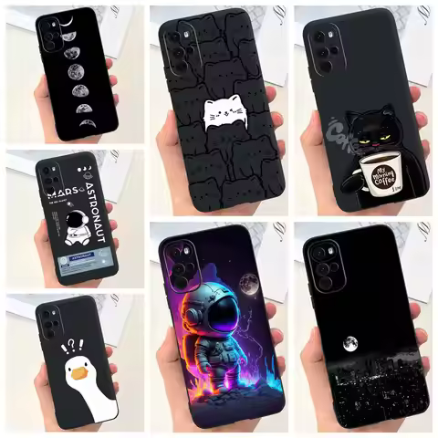 cute Cat Space Man Phone Case For Motorola Moto G22 G32 G42 G52 G82 Coque Cover Soft Matte Liquid Si
