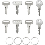 Hather Universal Golf Cart Key Set – 8 Replacement Keys for EZGO, Club Car, Yamaha+ 4 Key Rings – Co