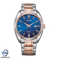 Citizen BI5104-57L Quartz Blue Analog Two-Tone Rose Gold Men's Casual Watch