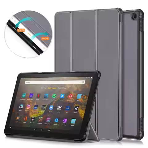 Tablets Case for Amazon Fire HD 10 2023 Case Folding PU Leather Hard Plastic Magnetic Stand Case For