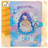 VTOM 32K Paper Size Creative Notebook 13cm x 18.5cm PU Leather Cover Note Book Colour Pages Korean I