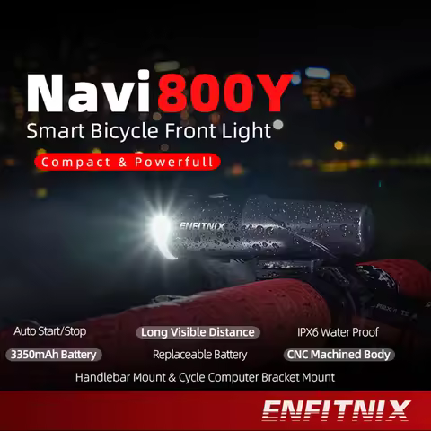 Enfitnix Navi800Y Bicycle Smart Headlights Road MTB Bike Smart Headlight USB Charge Waterproof Auto 