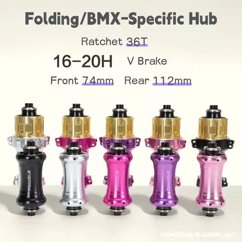 Folding Bike Hub Set Brompton Style 36T 226g Ultra Lightweight Alloy Front 74mm Rear 112mm 16-20H Ri