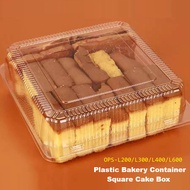 OPS L200 L300 L400 L600 Square Cake Tray with Lock (50's) Disposable Plastic Clear Food Box Bakery B