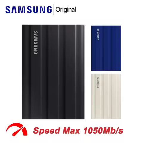 SAMSUNG T7 Shield 1TB 2TB 4TB Portable Solid State Drive USB 3.2 IP65 Waterproof External SSD For Ma