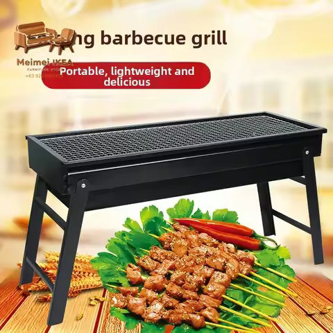 DurableBarbecue Grill Outdoor Smokeless Folding Barbecue Grill Household Yard Charcoal Portable Oven