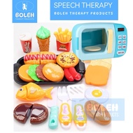 BOLEH Speech Therapy Pretend Play Oven and Set Large Size Hamburger and Vegetable Theme