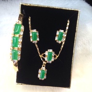 ✘☃Jewelry Jade 4in1 Set Earing 、ring、Necklace、Bangle.