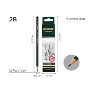 GREEBEL Wooden Pencil/ Graphite 2B 7018 - 1 PACK