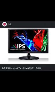 LG 22MA53D Personal TV PC Mon 22吋 1920x1080 IPS LED ＜零死點 韓國製造 韓國膽機＞電腦電視兩用螢幕顯示器**包遙控**