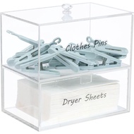 1set Acrylic Double Layer Dryer Sheet Holder Dryer Sheet Container with Dryer Sheet Label Acrylic Dr