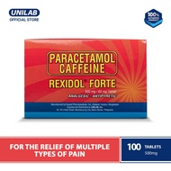 Unilab Rexidol Forte 100 Tablets Paracetamol + Caffeine - Mas Bilis Banat sa Sakit Ng Ulo Sakit ng K