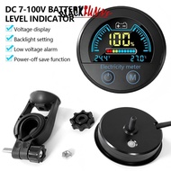 BLACKFUNNY DC 7-100V Round Digital Voltmeter 2-Wire Voltage Tester Battery Level Indicator Universal