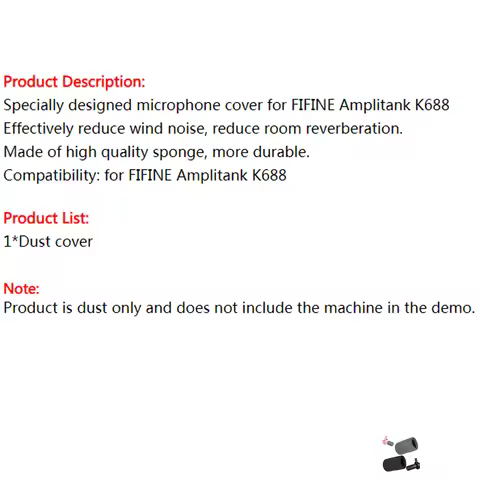 Wireless Handheld Microphone Covers For FIFINE Amplitank K688 Dust Cover Microphone windshield Spong