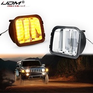 For 2006-2010 Hummer H3 H3T Switchback Amber Yellow LED Front Turn Signals Lamp Xenon White LED as D