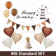 MINIIS INS Style 42 Inch Number Balloon 0-9 Cream Number Foil Balloon Number Belon Nombor Besar Birt