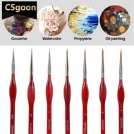 C5GOON 6/7pcs/set Professional Sable Hair Paint Brush Set Gouache Oil Painting Brush Miniature Art B