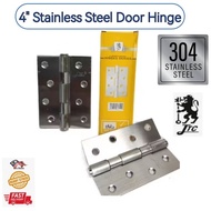 **Ready Stock** (2pcs)Heavy Duty JTC 4"x2.0mm Stainless Steel Doot Hinge Furniture Hinge Engsel Pint