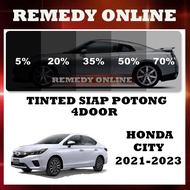 Honda City 2021-2023 Tinted Kereta 2PLY UV 99% 4 Pintu Siap Potong/Car Tinted 4 Door Precut Gelap 30% 50% 65% 80% 95%