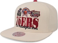 Mitchell & Ness Philadelphia 76ers NBA Reframe Retro Hardwood Classics Snapback Hat Cap - Off White,