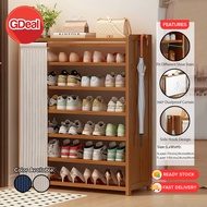 GDeal Bamboo Shoe Cabinet Woth Curtain Multilayer Shoe Cabinet Indoor  Shoe Rak Kabinet Kasut Shoe S