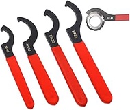ZHYUAN Pack of 4 adjustable hook wrenches, C hook wrench, collet chuck, with red non-slip handle, C 