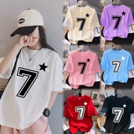 OVERSIZE Distro Number Jersey 7 T-Shirt for Girls Ages 3-14 Years Unisex Number 7 Tops Girls T Shirt