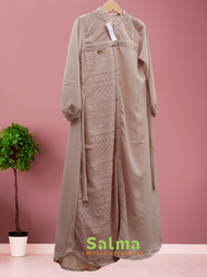 Geka Collection - Gamis SALMA Crinkle Airflo mix Brokat Malika Premium Dress Muslim Mewah