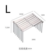 【L】 創意廚房收納架 不鏽鋼碗碟鍋蓋架 折疊伸縮一體成型板架 置物架 多用途餐具收納架 廚房收納必備 家居用品