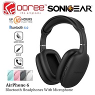SONICGEAR AIRPHONE 6 WIRELESS BLUETOOTH HEADPHONES WITH MIC UP TO 10 HOURS PLAY TIME OVER EAR HEADSET WITH MICROPHONE