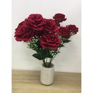 5 buds Velvet Rose/Bunga Rose Baldu Kembang/Artificial Flower/Bunga Hantaran/Bunga Gubahan/Bunga Mej