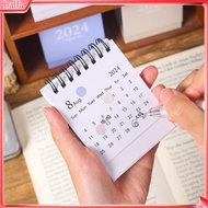 {halfa}  Desk Calendar 2024 Thick Cardboard Material Desk Calendar 2023-2024 Mini Desk Calendar Spiral Coil Date Recording 17 Monthly Planner Year of 2024 Table Decoration Office