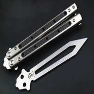 Folding Knife Bm51 Titanium Handle Carbon Fiber 9Cr18Mov Not Sharp_Bl