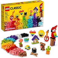 LEGO Classic Lots of Bricks Construction Toy Set 11030 Build a Smiley Emoji Parrot Flowers & More Cr