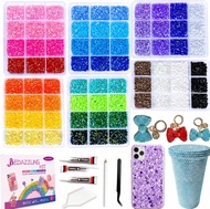 6 Boxes Bedazzling Kit 3mm 56000Pcs Resin Jelly Rhinestones Kit Flatback Rhinestones Nail Gems Bedaz