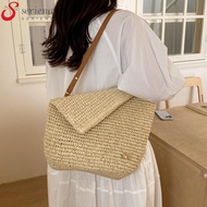 [Seriena.my] Straw Braided Tote Handbag Large Capacity Travel Vacation Beach Handbag