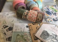 $40all 15卷紙膠帶 5包Sticker muji筆袋