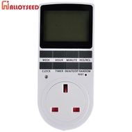 Digital Timer Switch Socket UK Plug LCD Display Indoor Timed Power Switch Electronic Timer Switch for Household Kitchen